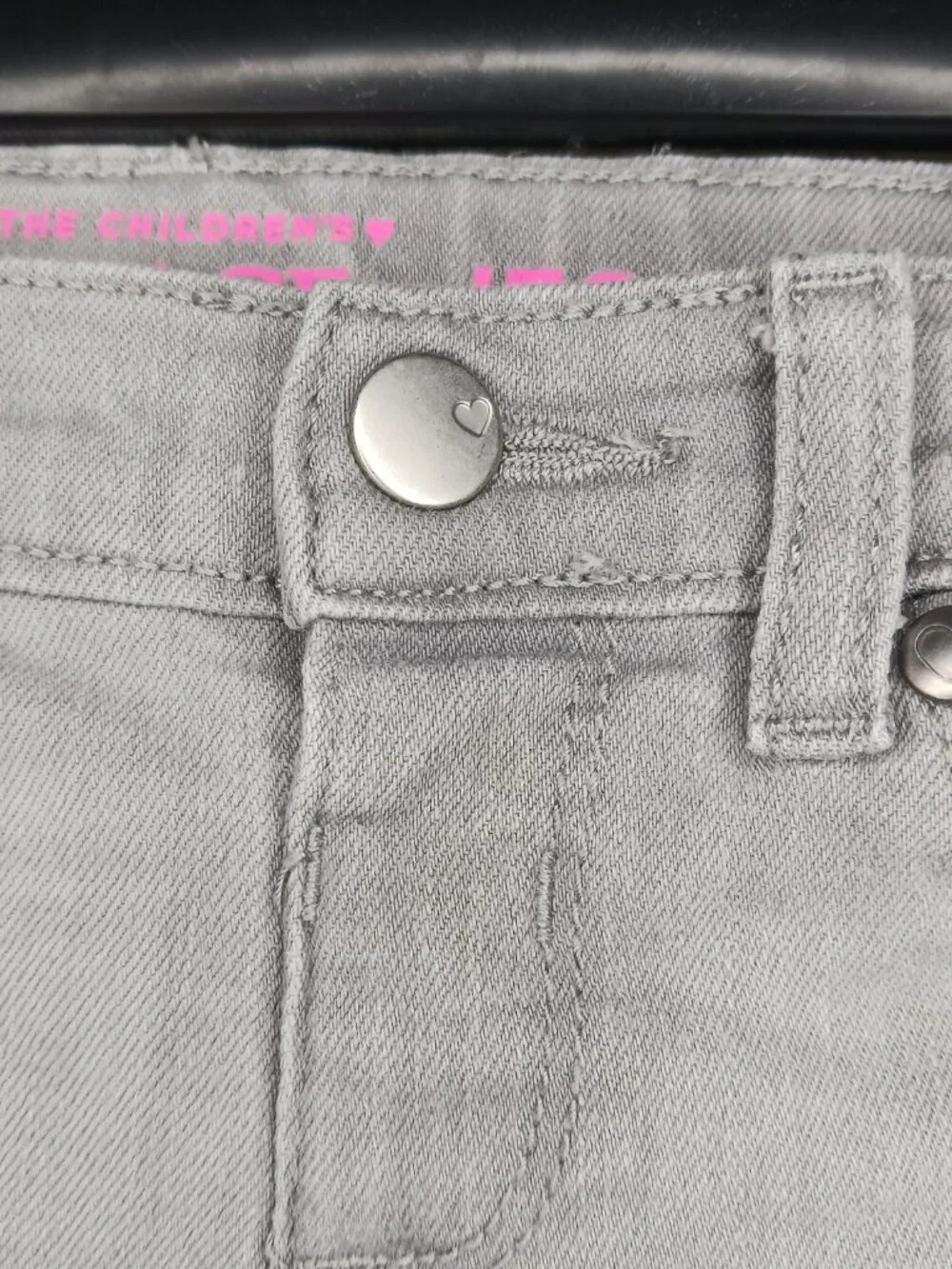 The Childrens Place Girls 12-18M Jegging Pants Jeans Gray Stretch Waist (Read)